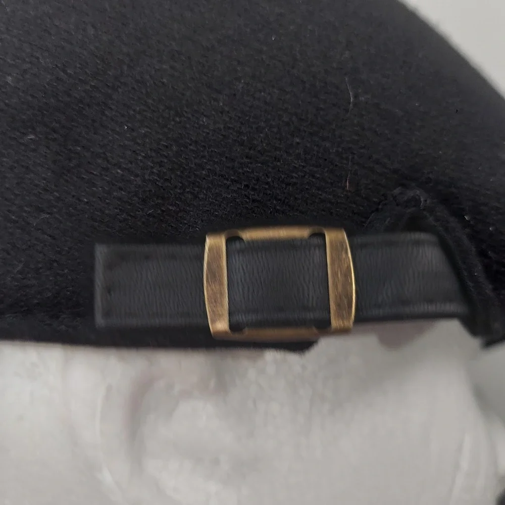 GEDISEN Hat Cap Mens One Size‎ Black Flat Cap Adjustable Wool Blend Lined